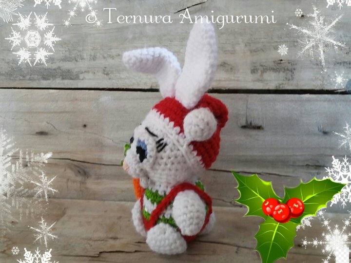Häkelanleitung Alex,das weihnachtskaninchen PDF ternura amigurumi, english- deutsch- dutch