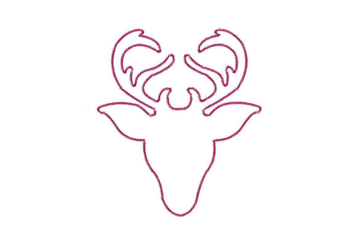 Stickdatei Hirschkopf - vier Größen