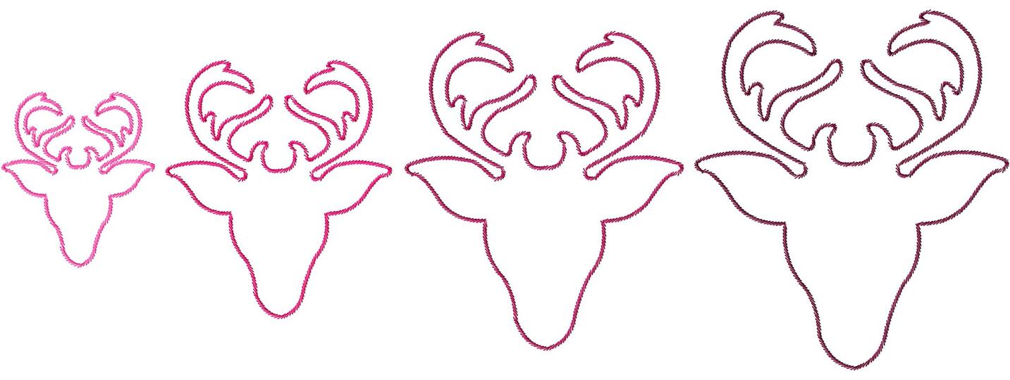 Stickdatei Hirschkopf - vier Größen