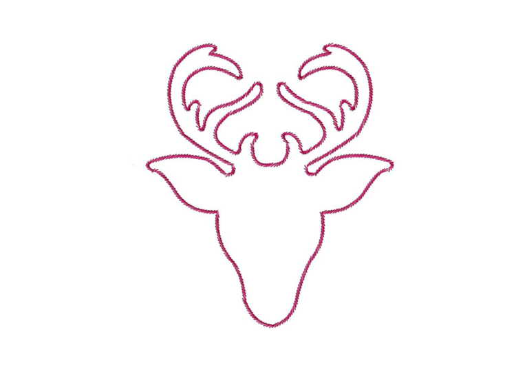 Stickdatei Hirschkopf - vier Größen