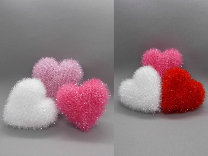 Anleitung Kleines glitzerndes Herz Deko Anhänger Waschpads schnell einfach