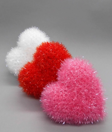 Anleitung Kleines glitzerndes Herz Deko Anhänger Waschpads schnell einfach