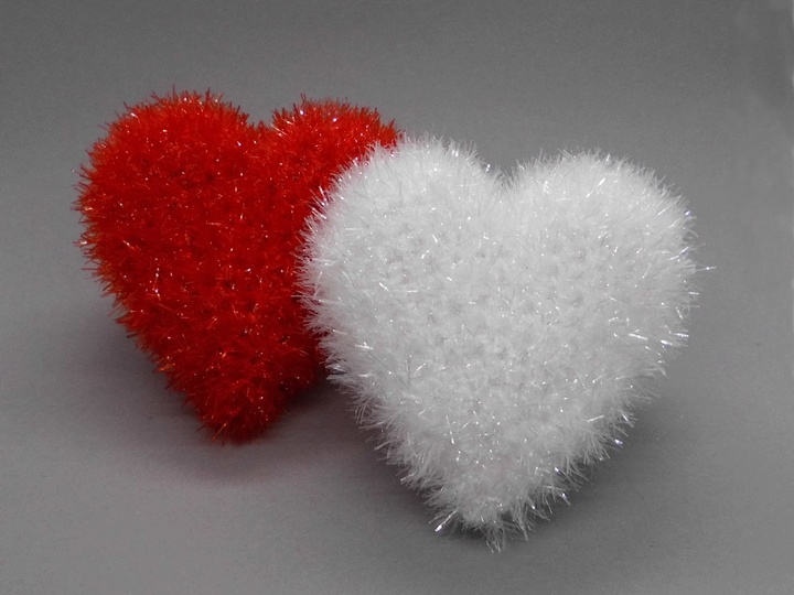 Anleitung Kleines glitzerndes Herz Deko Anhänger Waschpads schnell einfach