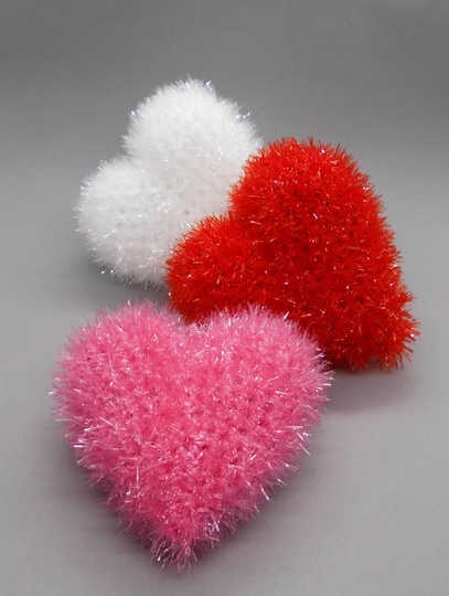 Anleitung Kleines glitzerndes Herz Deko Anhänger Waschpads schnell einfach