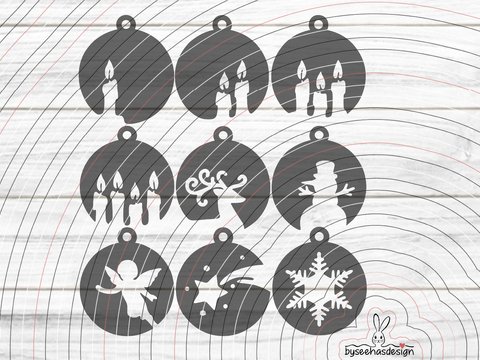 Weihnachtsbaum Kugeln Plotterdatei SVG DXF