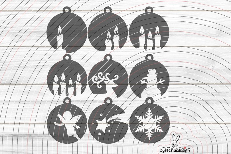 Weihnachtsbaum Kugeln Plotterdatei SVG DXF