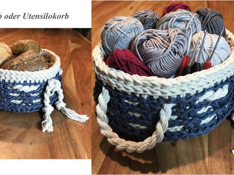 Brotkorb oder Utensilokorb häkeln, jede Größe