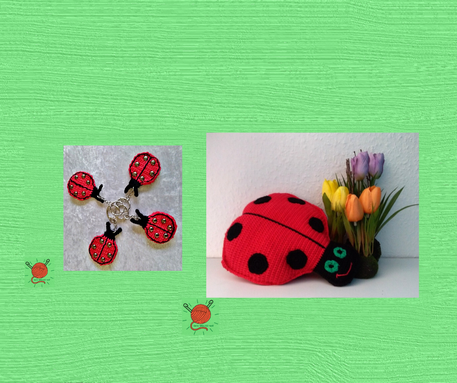 Sparpaket Marienkäfer, Kissen und Schlüsselanhänger