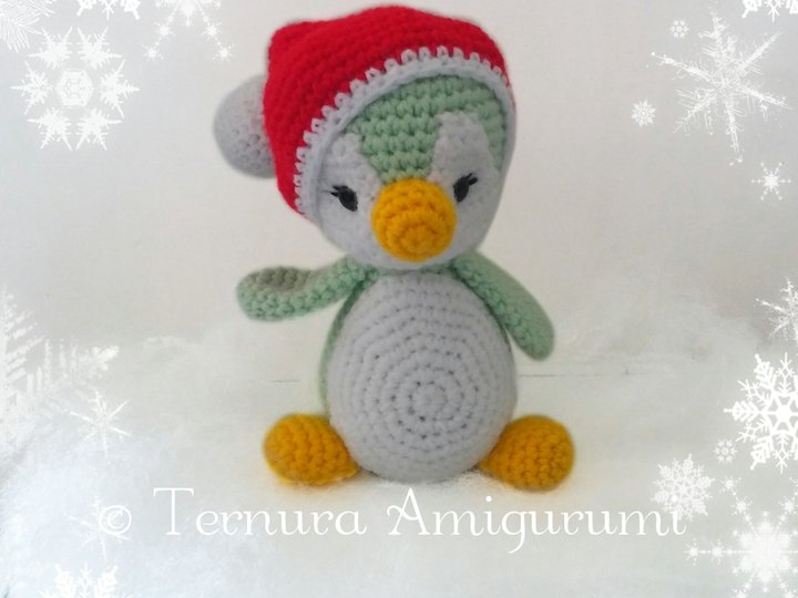 crochet pattern Christmas penguin 18cm PDF ternura amigurumi english- deutsch- dutch