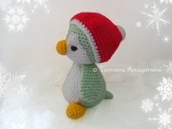 crochet pattern Christmas penguin 18cm PDF ternura amigurumi english- deutsch- dutch