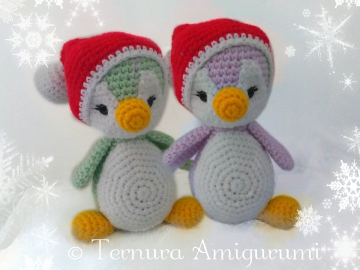 crochet pattern Christmas penguin 18cm PDF ternura amigurumi english- deutsch- dutch