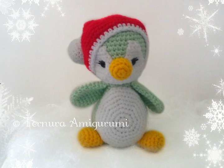 crochet pattern Christmas penguin 18cm PDF ternura amigurumi english- deutsch- dutch
