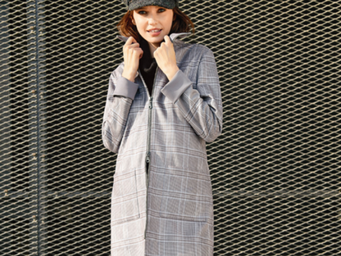 Lange, karierte Reißverschluss-Jacke (Nähanleitung)