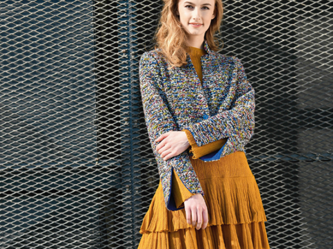 Kurzer Bouclé-Blazer bunt (Nähanleitung)