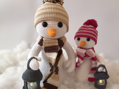 Häkelanleitung Schneemann Emil Flocke mit Laterne
