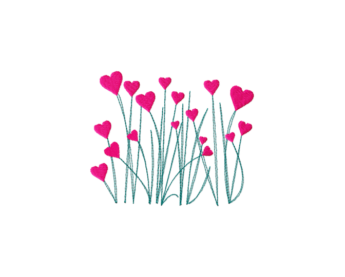 Stickdatei Herzchen in vier Größen