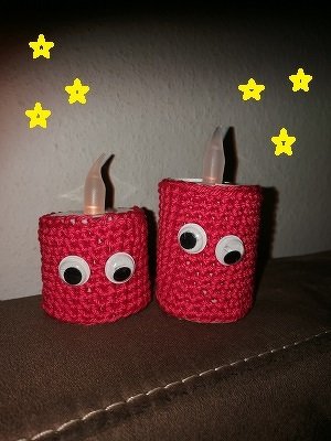 Häkelanleitung für Kerzen mit LED-Teelicht