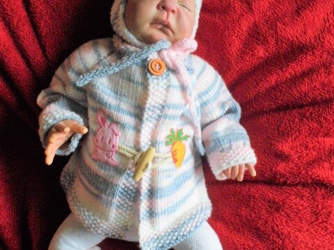 Strickanleitung Babygarnitur Häschen Gr.56