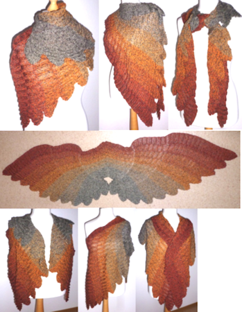 Flammenflügel - Flügeltuch aus Farbverlaufsgarn