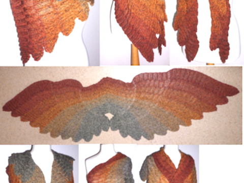 Flammenflügel - Flügeltuch aus Farbverlaufsgarn