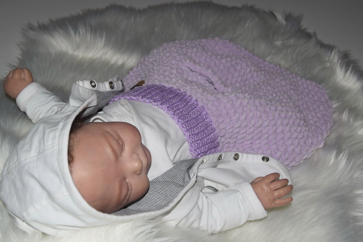 - VELVET - Baby Fußsack häkeln, für jede Babyschale und Buggy, ab 0 - 18 Monate, Strampelsack, Babyfußsack, Decke für den Autositz - Bild 3