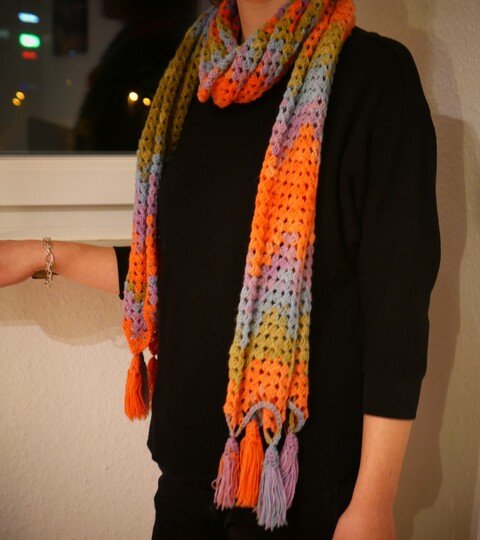 Häkelanleitung Grannyschal Niki