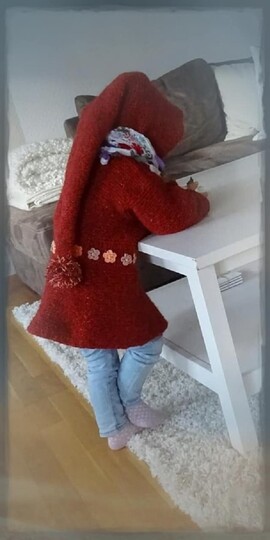 Strickanleitung Strickmantel "Luisas Zipfelmützentraum" ( Ohne Maschenprobe/ Für jede Kindergröße)