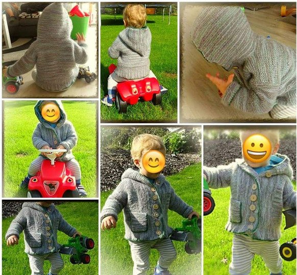 Strickanleitung Kinderstrickjacke "Bjarnes Streifenliebe" ( Ohne Maschenprobe / Für jede Kindergröße)