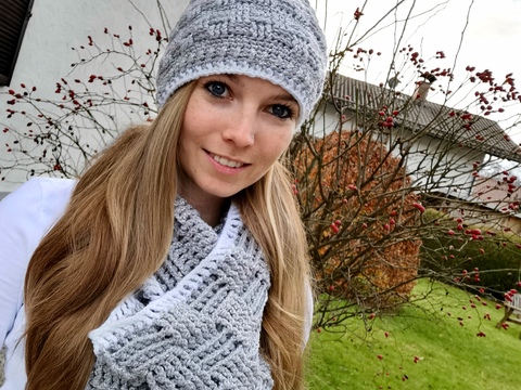 Glitzer-Mütze "TwinkelStar" mit zusätzlicher kurz-Anleitung für den passenden Schal!