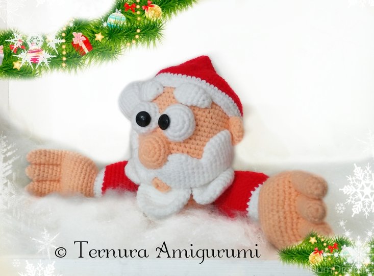 Häkelanleitung Weihnachtsmann  PDF ternura amigurumi English- deutsch- dutch