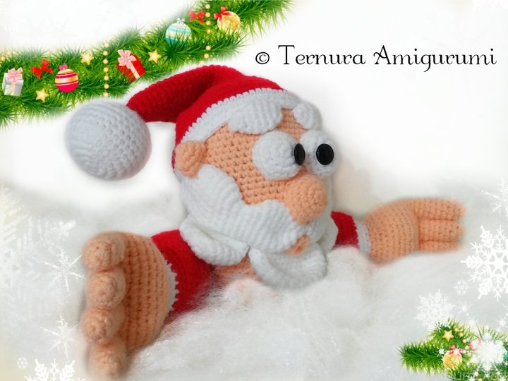 Häkelanleitung Weihnachtsmann  PDF ternura amigurumi English- deutsch- dutch
