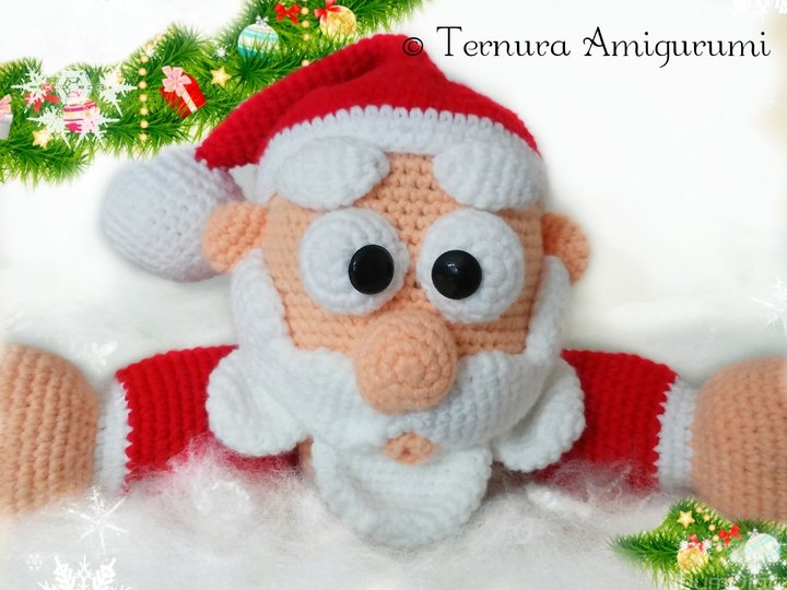 Häkelanleitung Weihnachtsmann  PDF ternura amigurumi English- deutsch- dutch