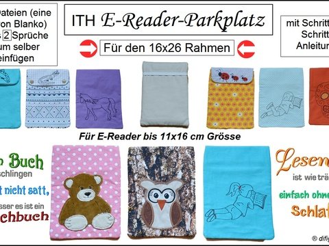 ITH Stickdateien E-Reader-Parkplatz, klein, für den 16x26 Rahmen