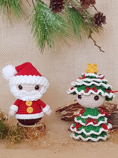 Christmas-Trio: Santa, Christmas Tree & Angel – Crochet Pattern
