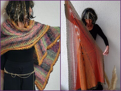 "Cleopatra", Raffiniertes, großes Tuch häkeln