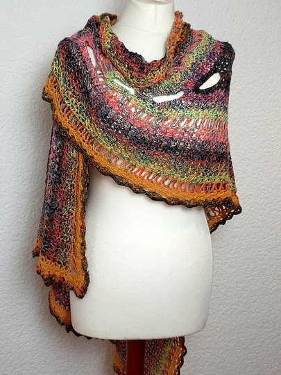 "Cleopatra", Raffiniertes, großes Tuch häkeln