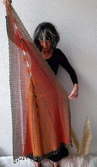 "Cleopatra", Raffiniertes, großes Tuch häkeln