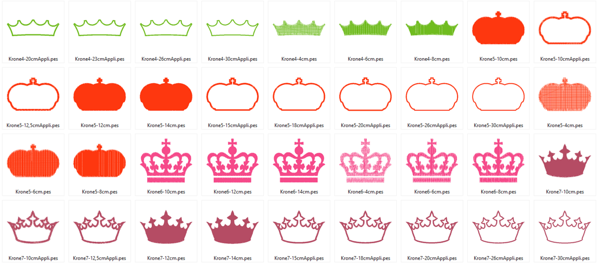 Stickdatei Kronen 2.0 Krone Prinzessin