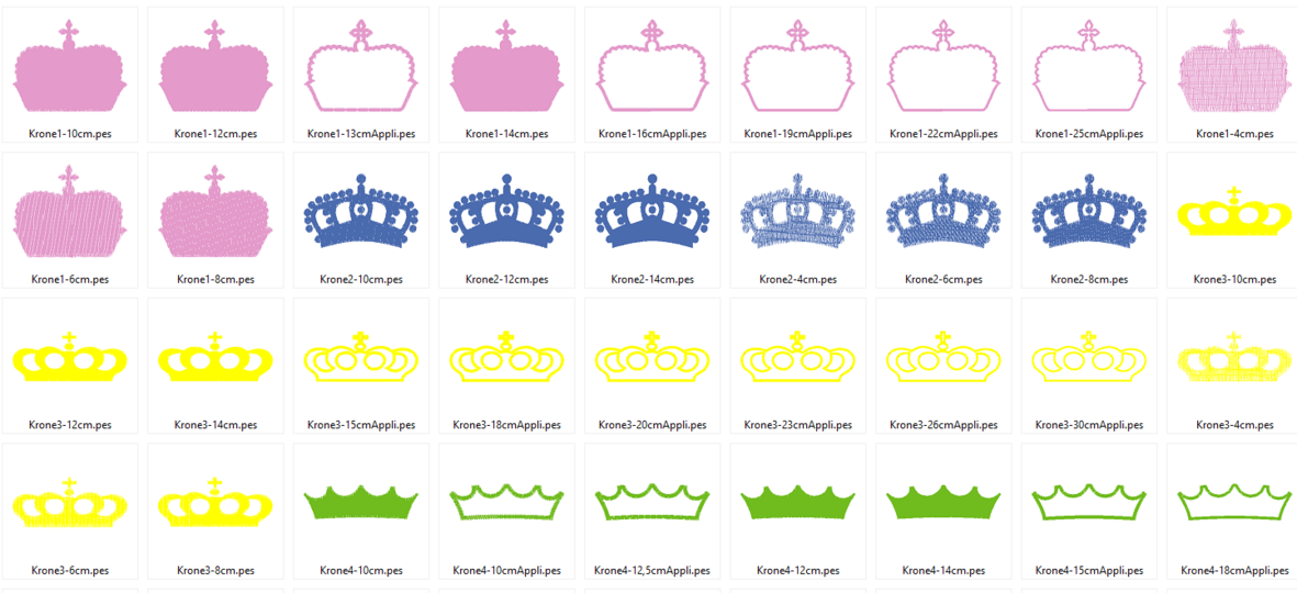 Stickdatei Kronen 2.0 Krone Prinzessin