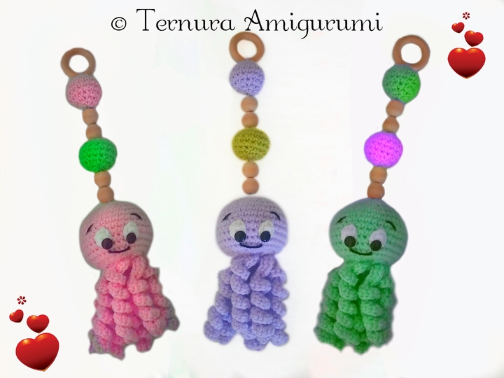 Häkelanleitung oktopus Anhänger PDF ternura amigurumi english- deustch- dutch