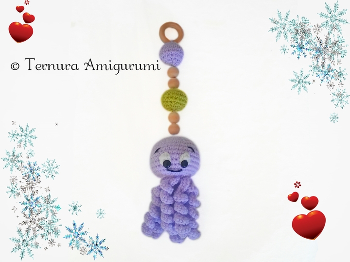 Häkelanleitung oktopus Anhänger PDF ternura amigurumi english- deustch- dutch