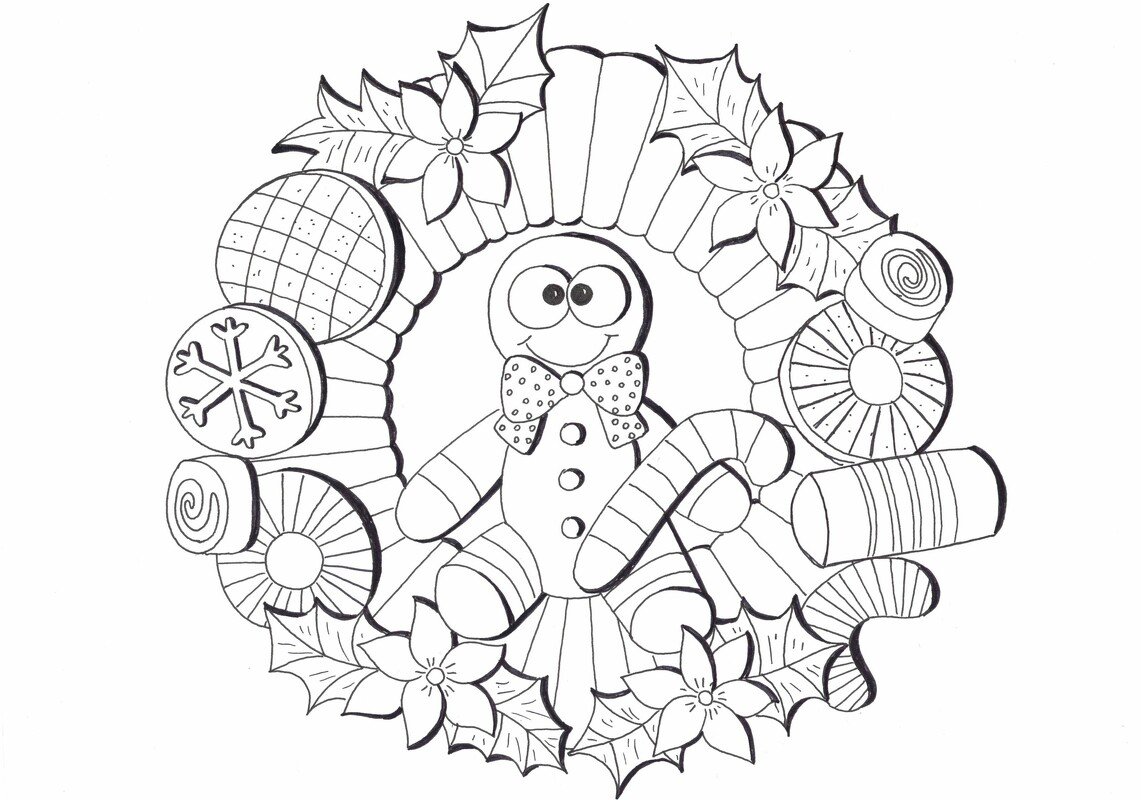 Malvorlage Lebkuchenmännchen Türkranz - PDF Datei