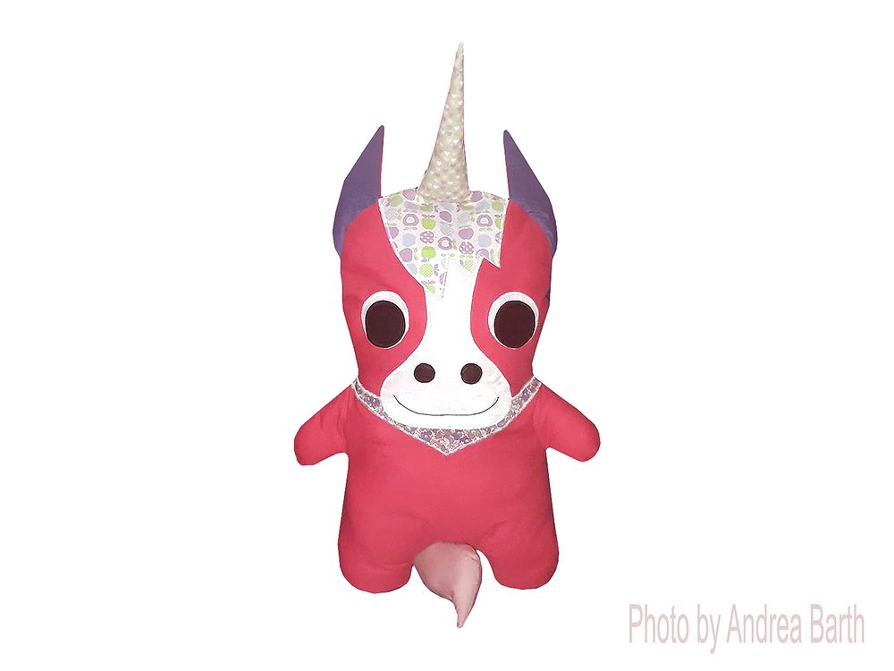 Nähanleitung Schnittmuster Einhorn ca. 60cm nähen Anleitung Pferd Kissen Deko