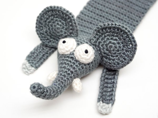 Amigurumi Crochet Elephant Bookmark
