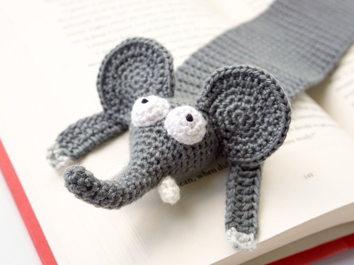 Amigurumi Crochet Elephant Bookmark
