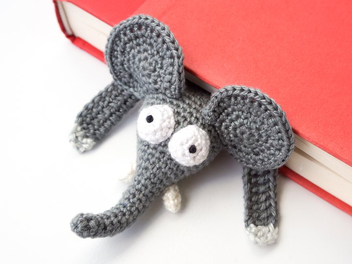 Amigurumi Crochet Elephant Bookmark