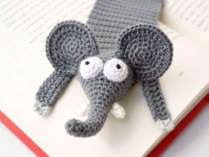 Amigurumi Crochet Elephant Bookmark