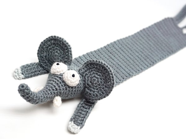 Amigurumi Crochet Elephant Bookmark