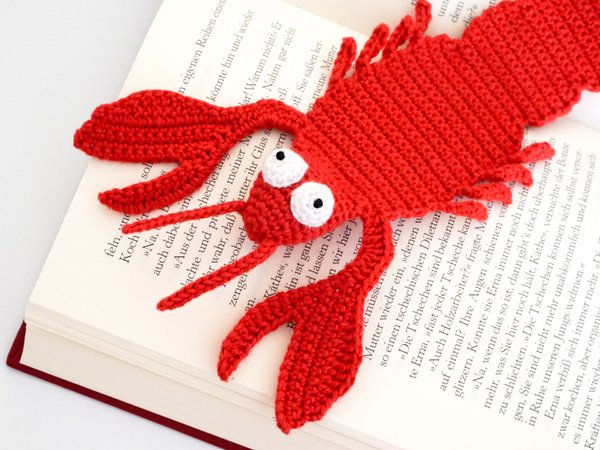 Amigurumi Crochet Lobster Bookmark
