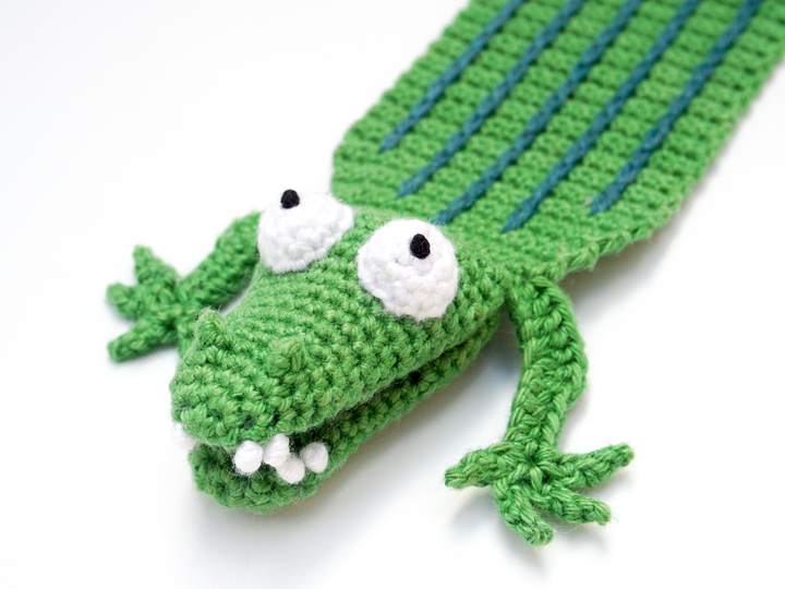 Amigurumi Crochet Crocodile Bookmark